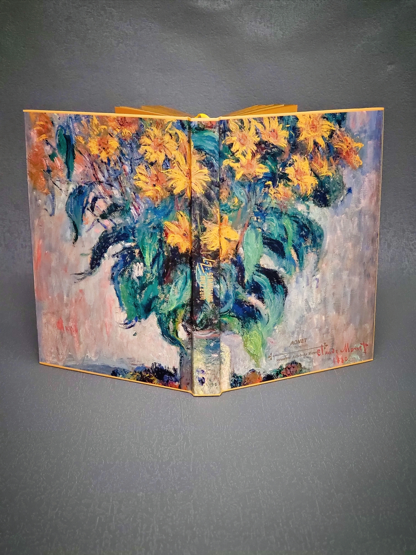 STRAVELING MUZEUM monet jerusalem artichoke flowers hardcover notebook