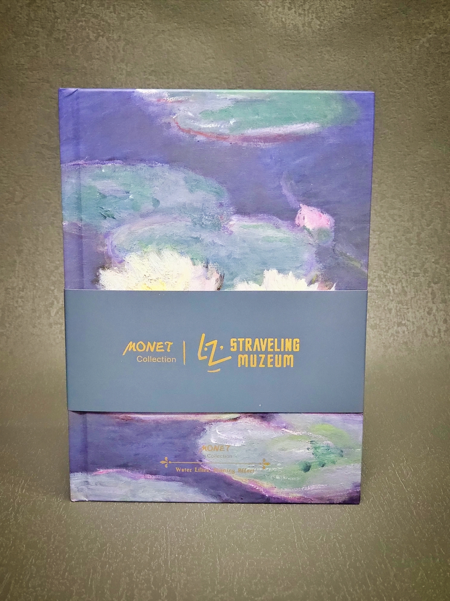 STRAVELING MUZEUM monet water lilies, evening effect hardcover notebook