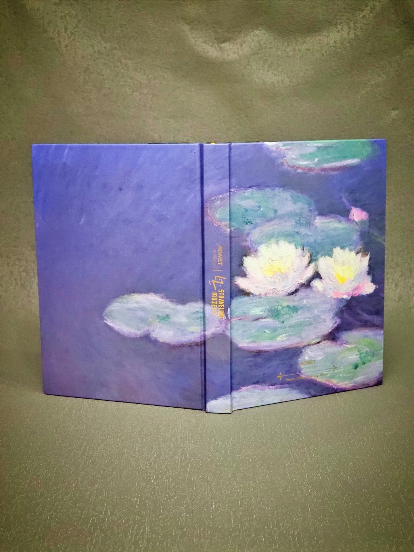 STRAVELING MUZEUM monet water lilies, evening effect hardcover notebook