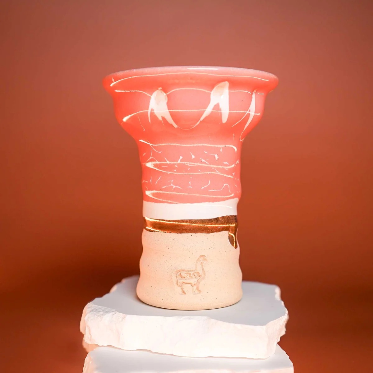 Alpaca + Kaloud Hookah Bowl (Pink & White 18K Gold Band)