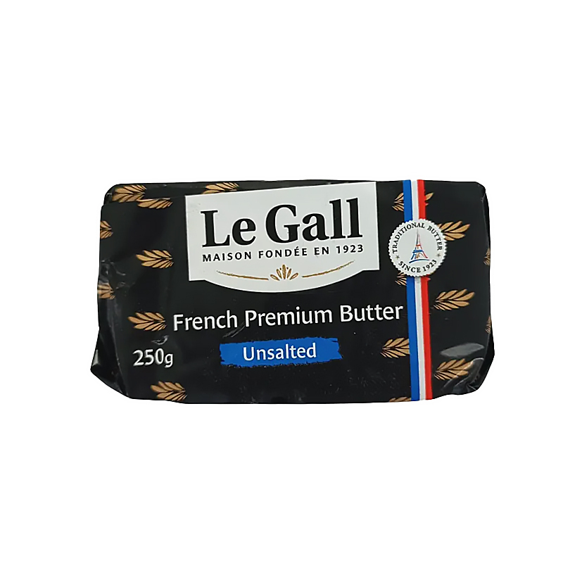 法國優質乳酸無鹽牛油  France Le Gall Premium Lactic Unsalted Butter 250克 / 件  (-18°C)