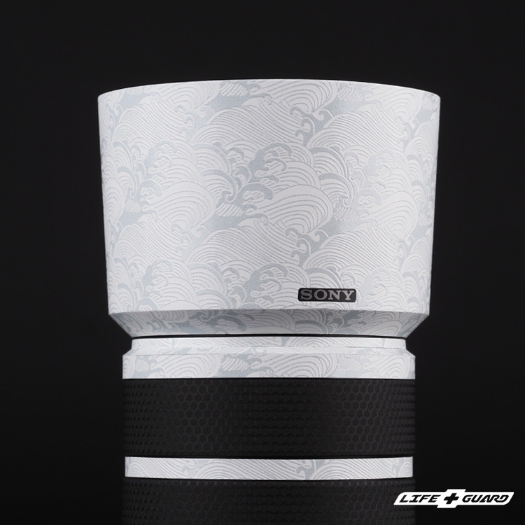 LIFE+GUARD 鏡頭遮光罩貼膜安裝示意，適用 SONY E 55-210mm