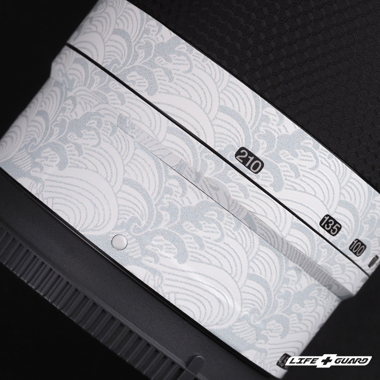 LIFE+GUARD 鏡頭遮光罩貼膜安裝示意，適用 SONY E 55-210mm