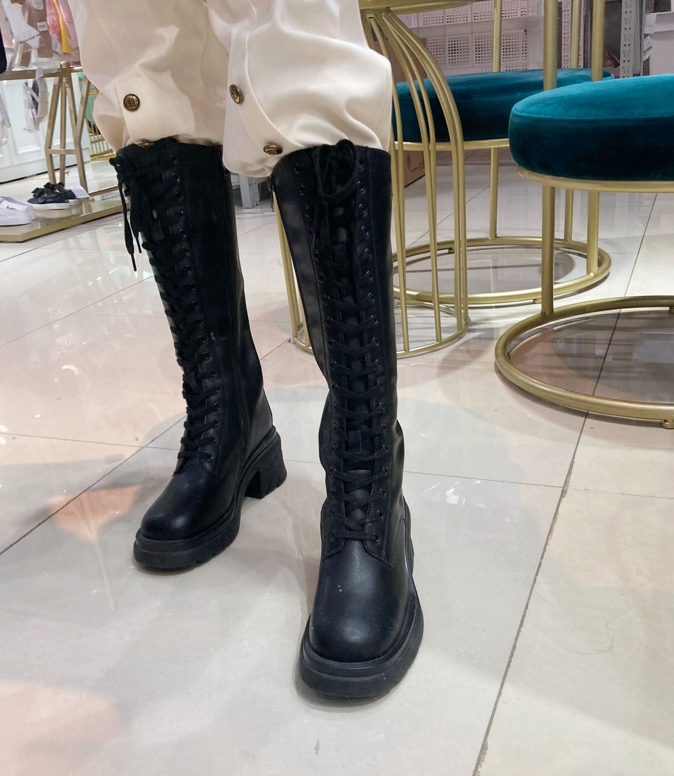 Boot A 時尚高筒綁帶馬丁靴 （輕微塵埃/瑕疵/不退不換）