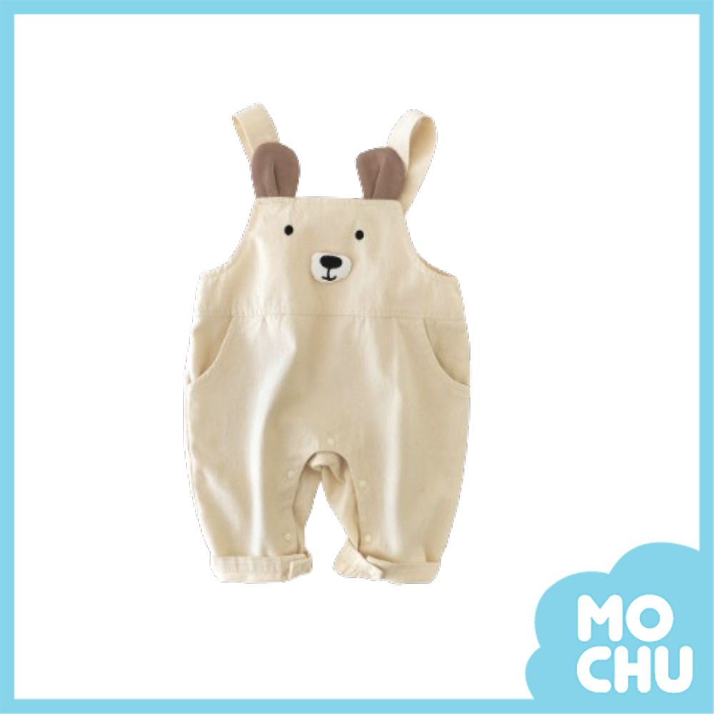 大耳熊熊米色吊帶褲