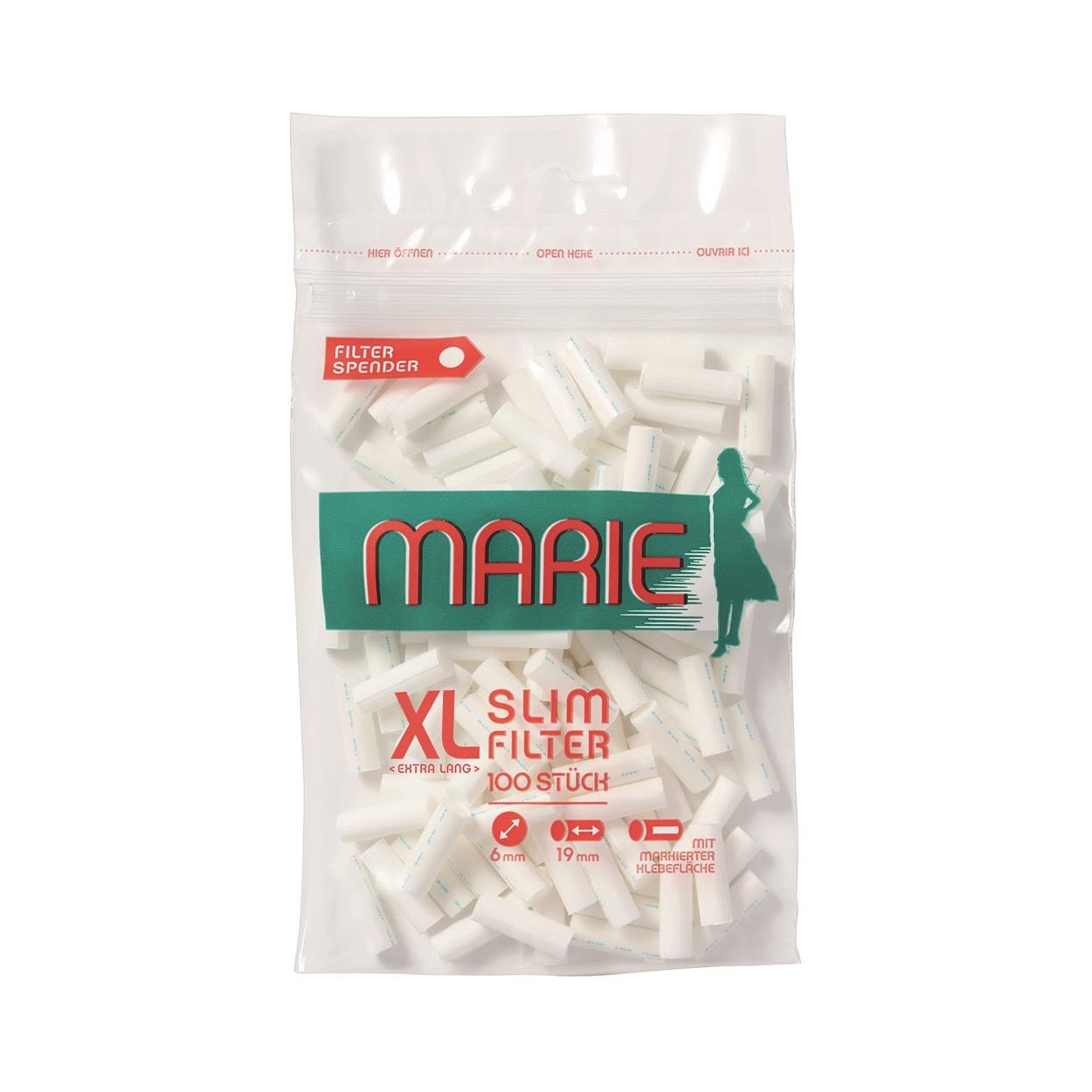 【Gizeh】【Marie】德國原裝進口、6mmx19mm、加長型濾嘴、100粒/包 #經典黑金字塔 #瑪莉女神