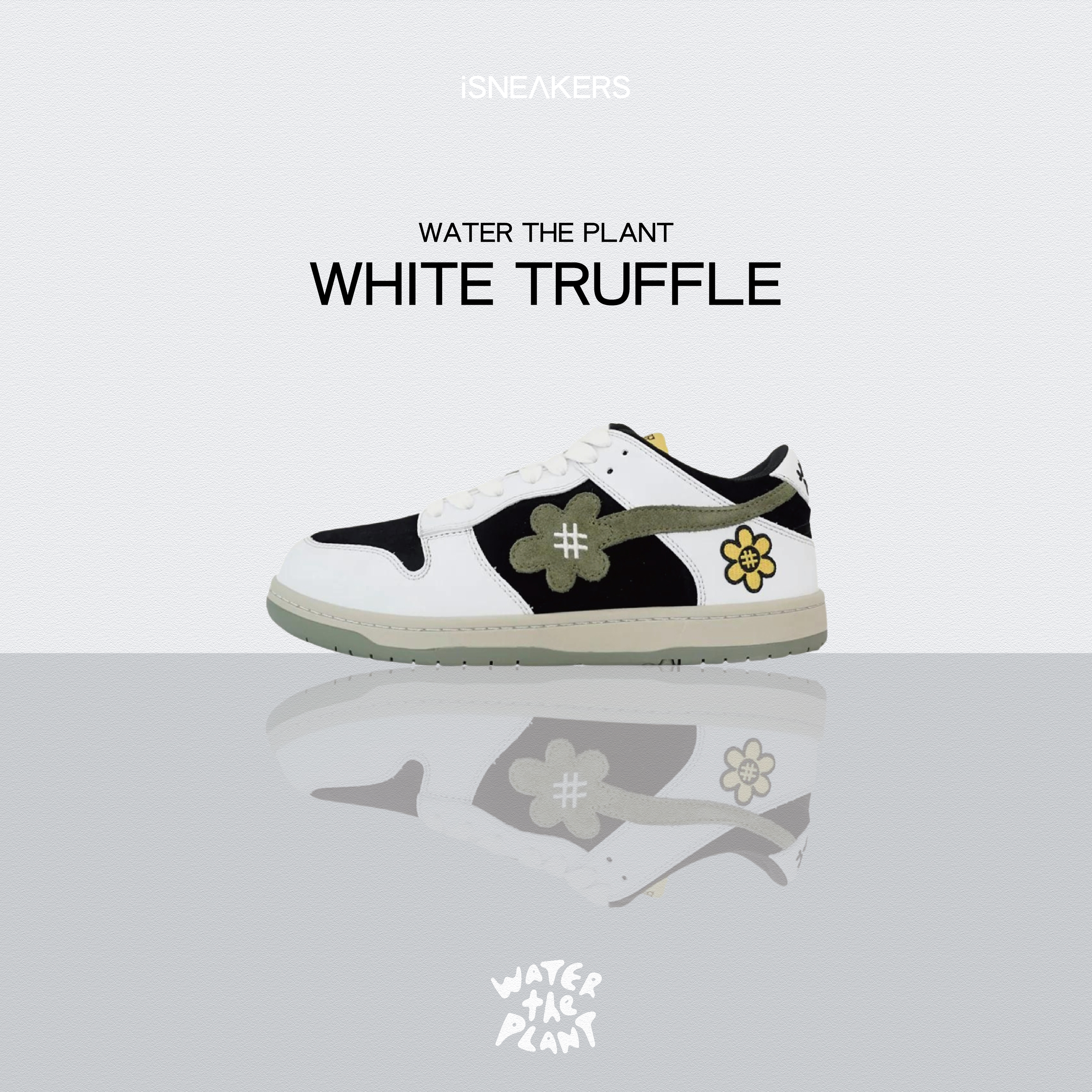 iSNEAKERS｜Water The Plant "White Truffle" Kicks | Olive Green 橄欖綠倒勾 日本限量