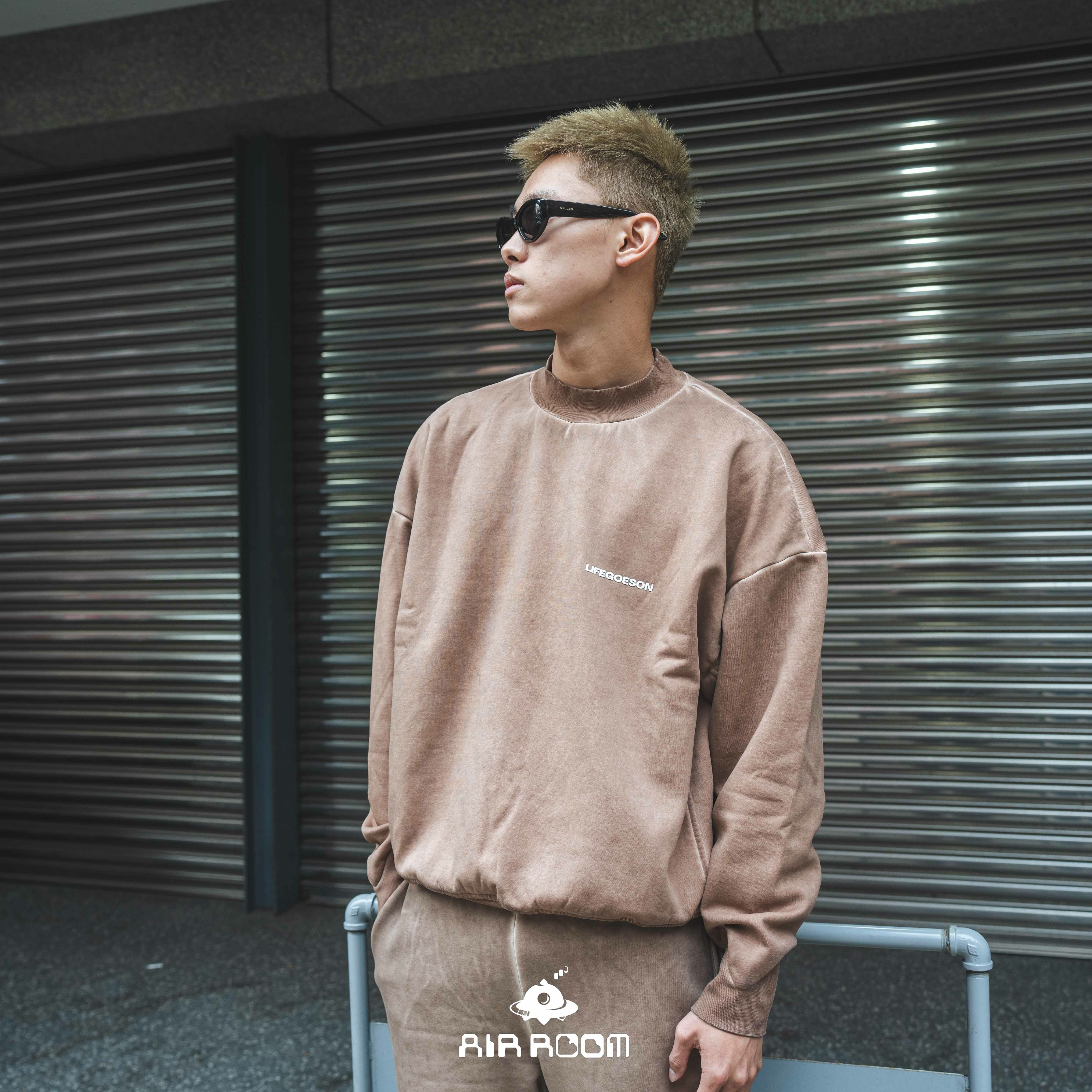 LIFEGOESON WASH DYED SWEATSHIRT 水洗染色 半高領 大學T