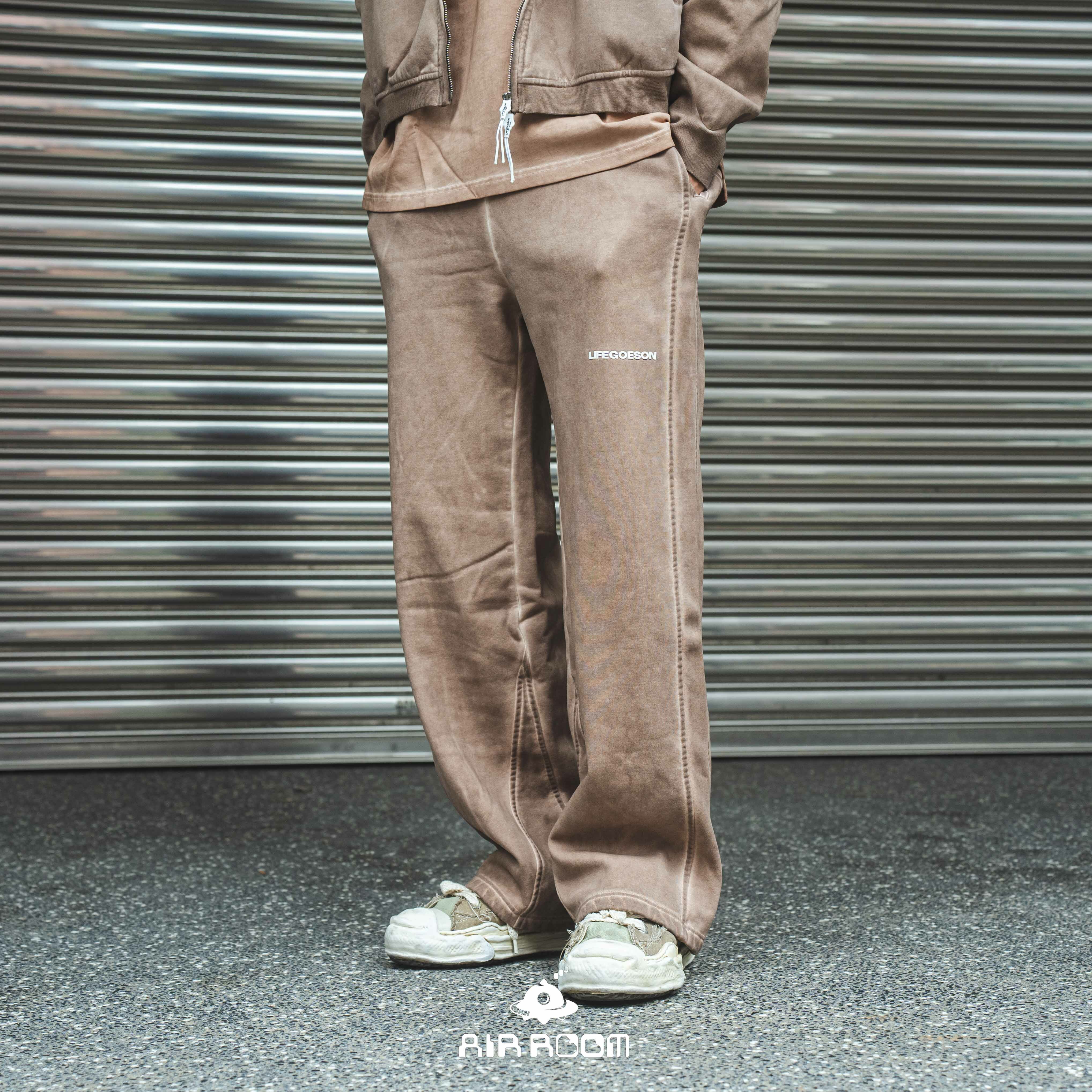 LIFEGOESON WASHED DYED STRAIGHT TROUSERS 水洗染色 闊腿 長褲