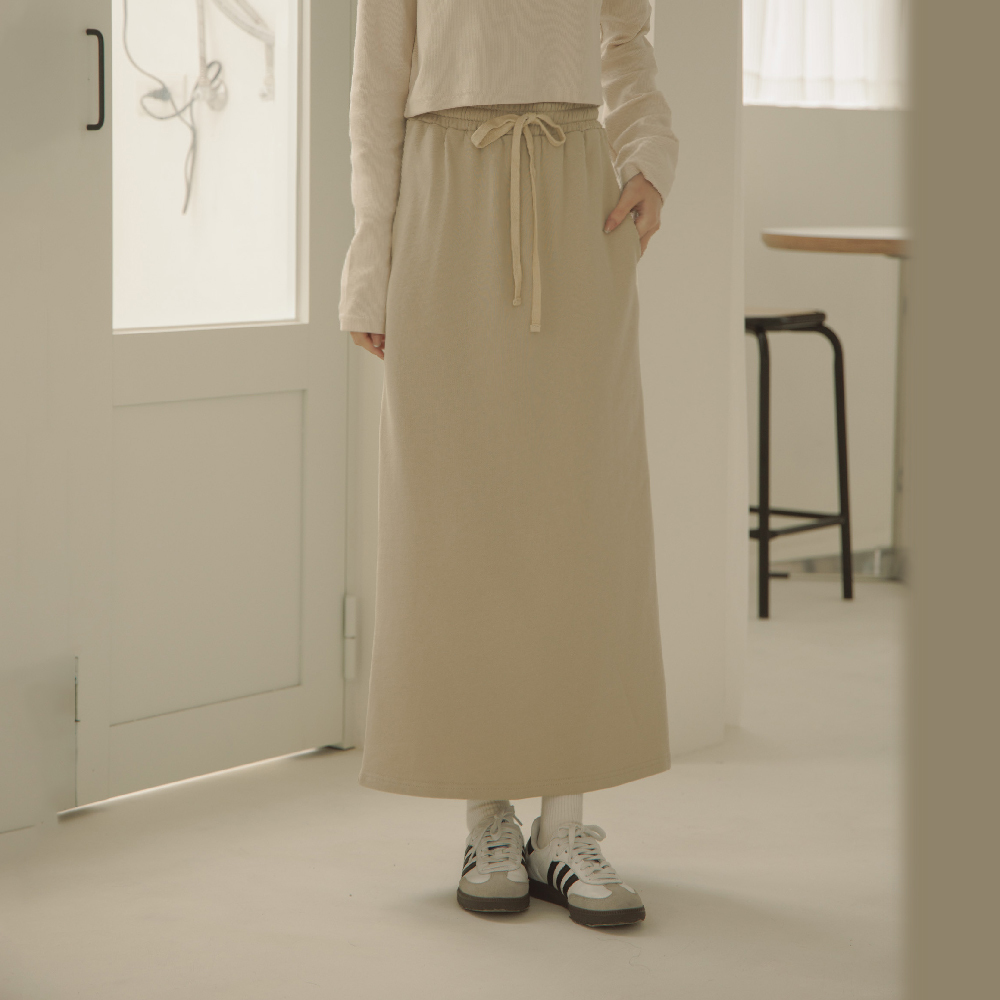 Casual cotton skirt with plain back cut-out four colors【03021263】in stock+pre-order