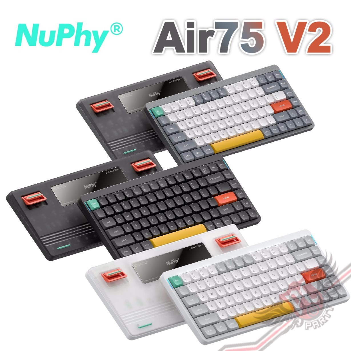 PC PARTY NuPhy Air75 V2 無線三模機械式鍵盤有線/2.4G/藍牙矮軸