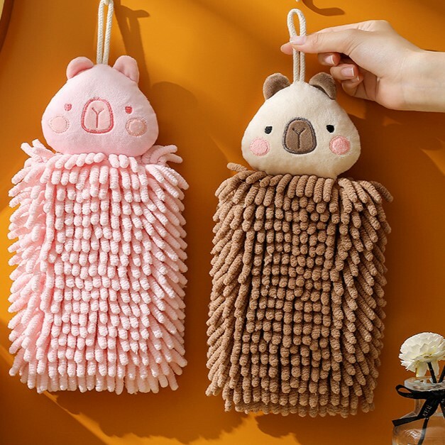 《3727》卡皮巴拉水豚掛式擦手巾((方形))