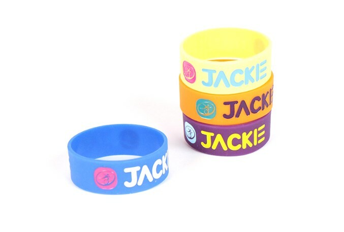 2021款 JACKIE紫底黃字矽膠手環 B組