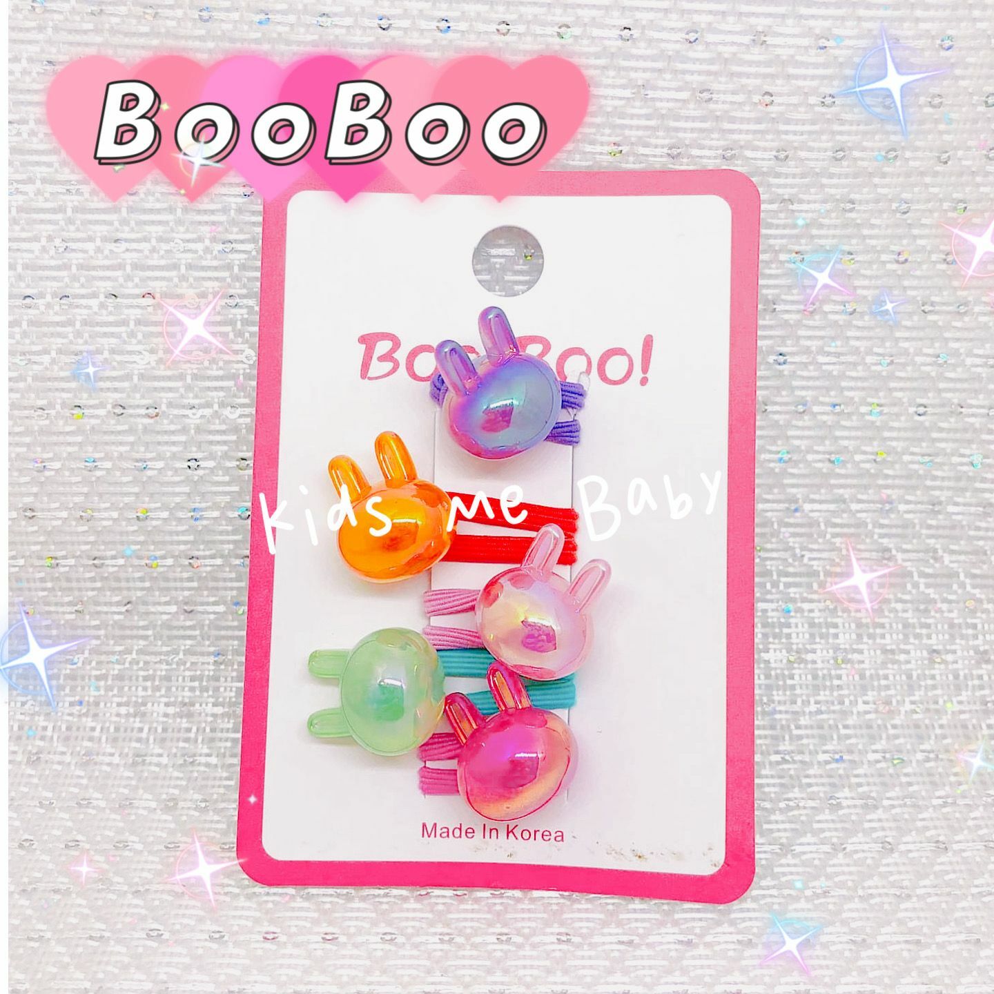 韓國製 Boo Boo! 立體兔仔橡筋(5條)隨機色