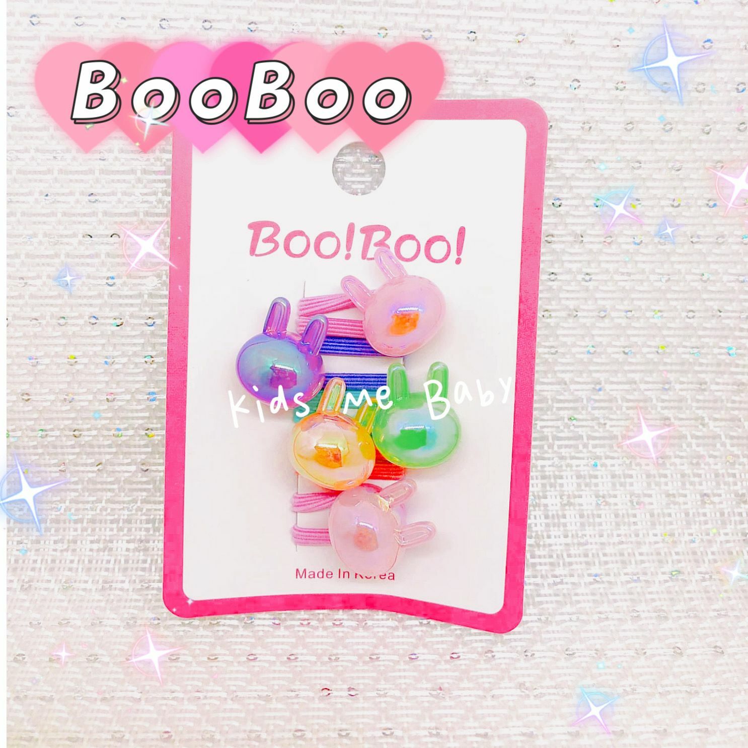 韓國製 Boo Boo! 立體兔仔橡筋(5條)隨機色