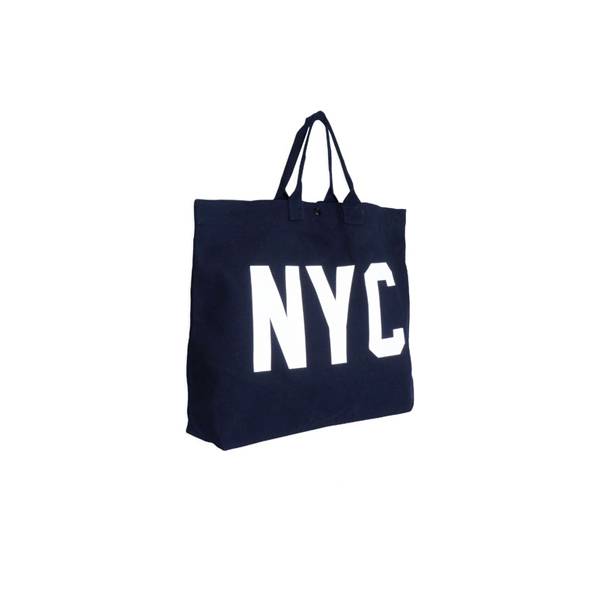 厚磅帆布托特袋∣美式字母系列 深藍色短把NYC∣ALPHABETHOME