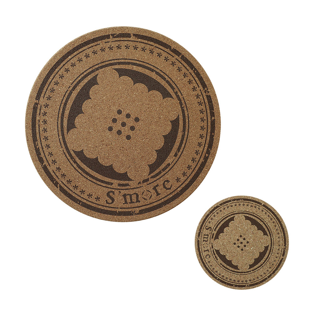 S'more S'more Logo 軟木圓形隔熱墊