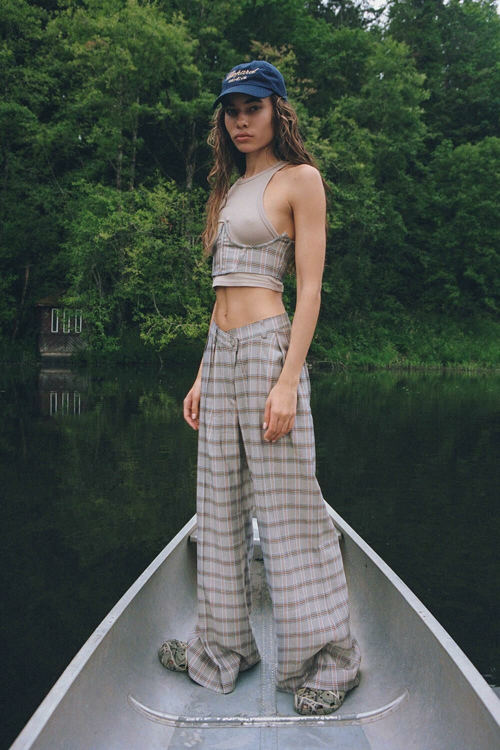 Kym Wide Leg Pant格紋西裝褲