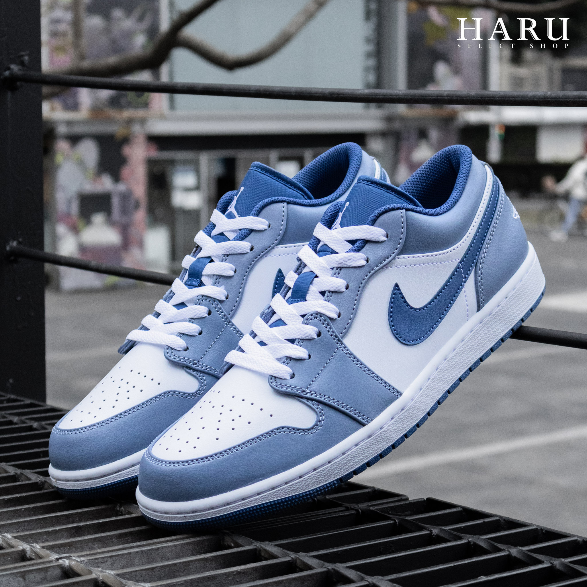 AIR JORDAN 1 LOW AJ1 灰藍 海軍藍 低筒 男款 復古休閒鞋 553558-414