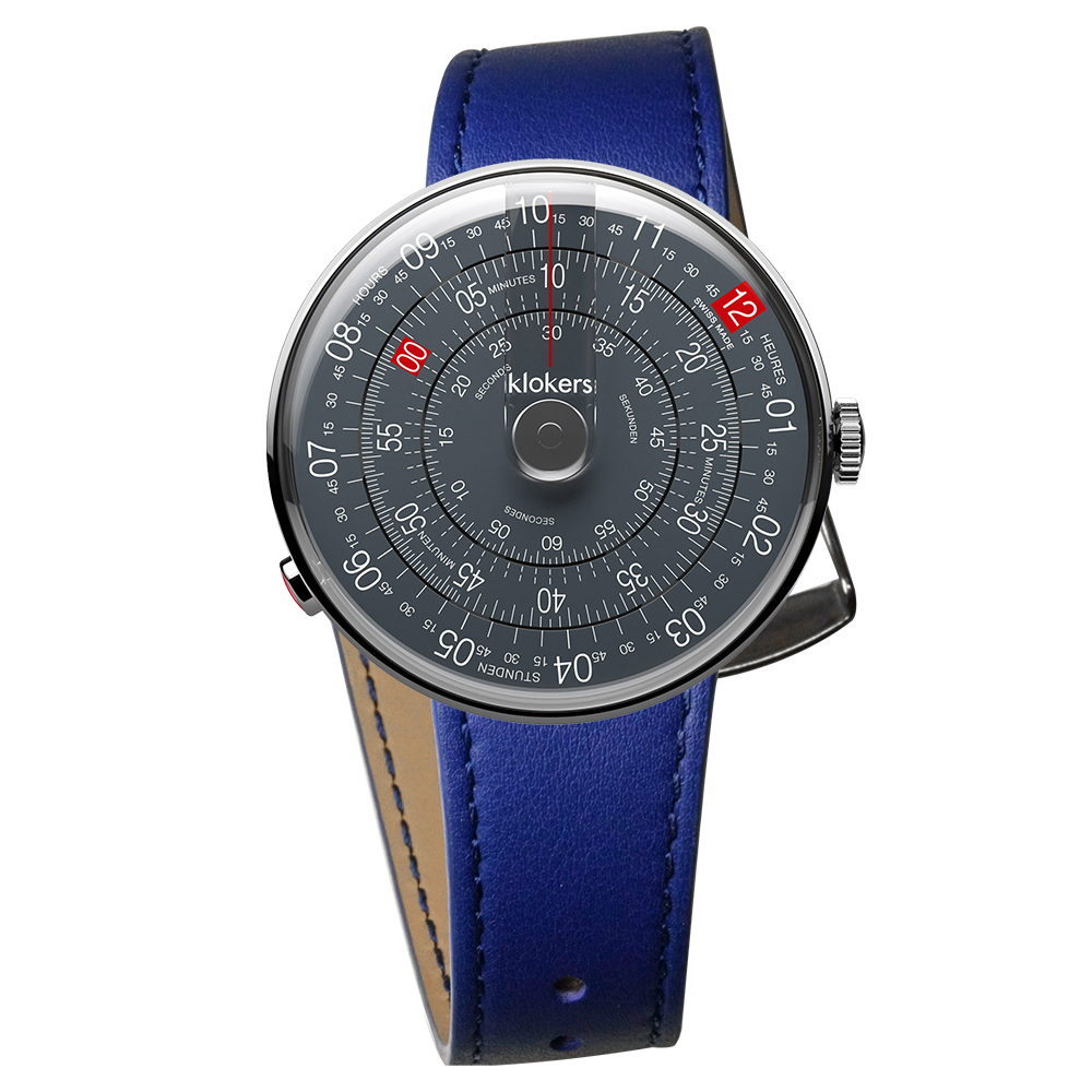KLOK-01-D8 深灰色錶頭+單圈皮革錶帶