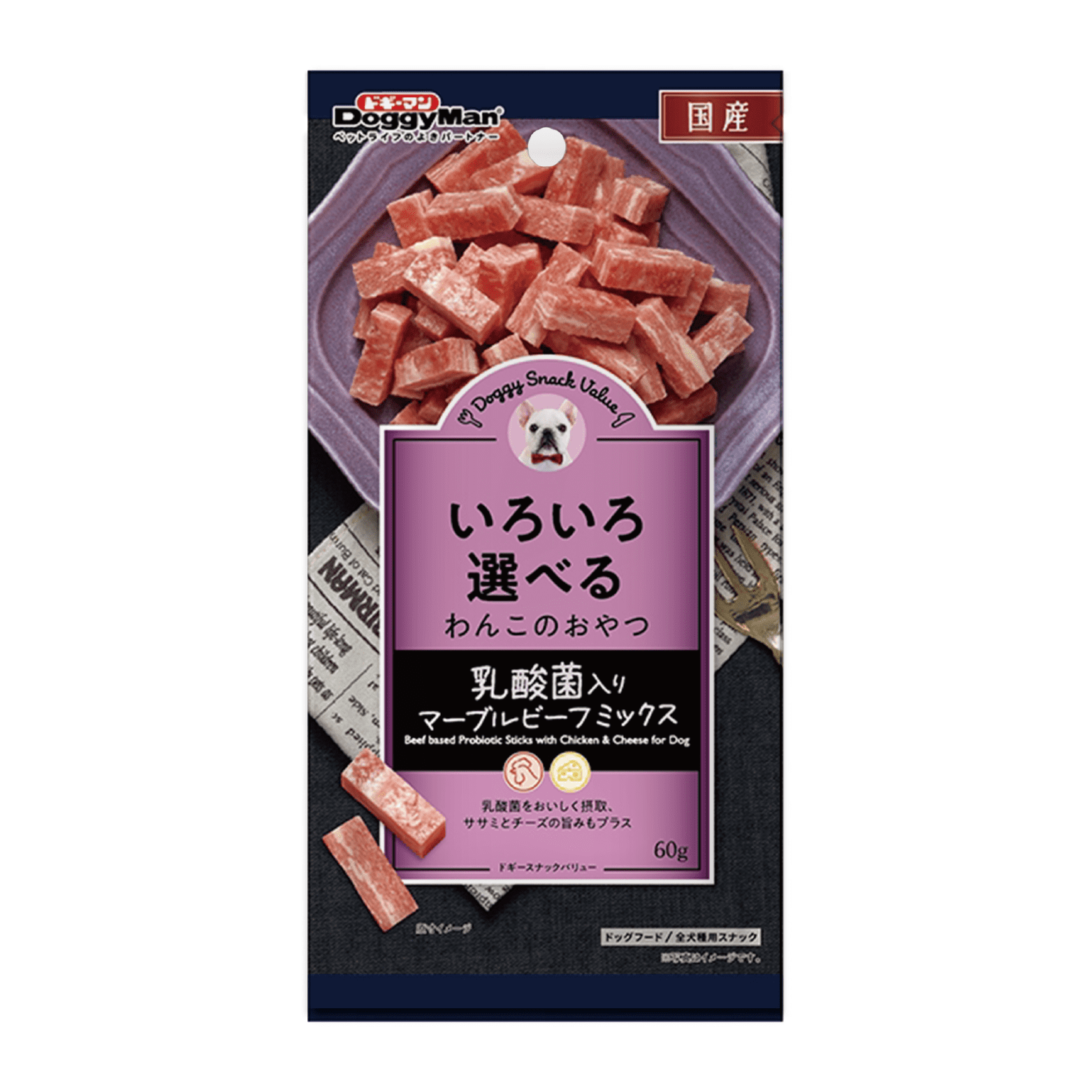 Doggyman 牛肉短棒 (添加乳酸菌) 60g (DYM-7392)