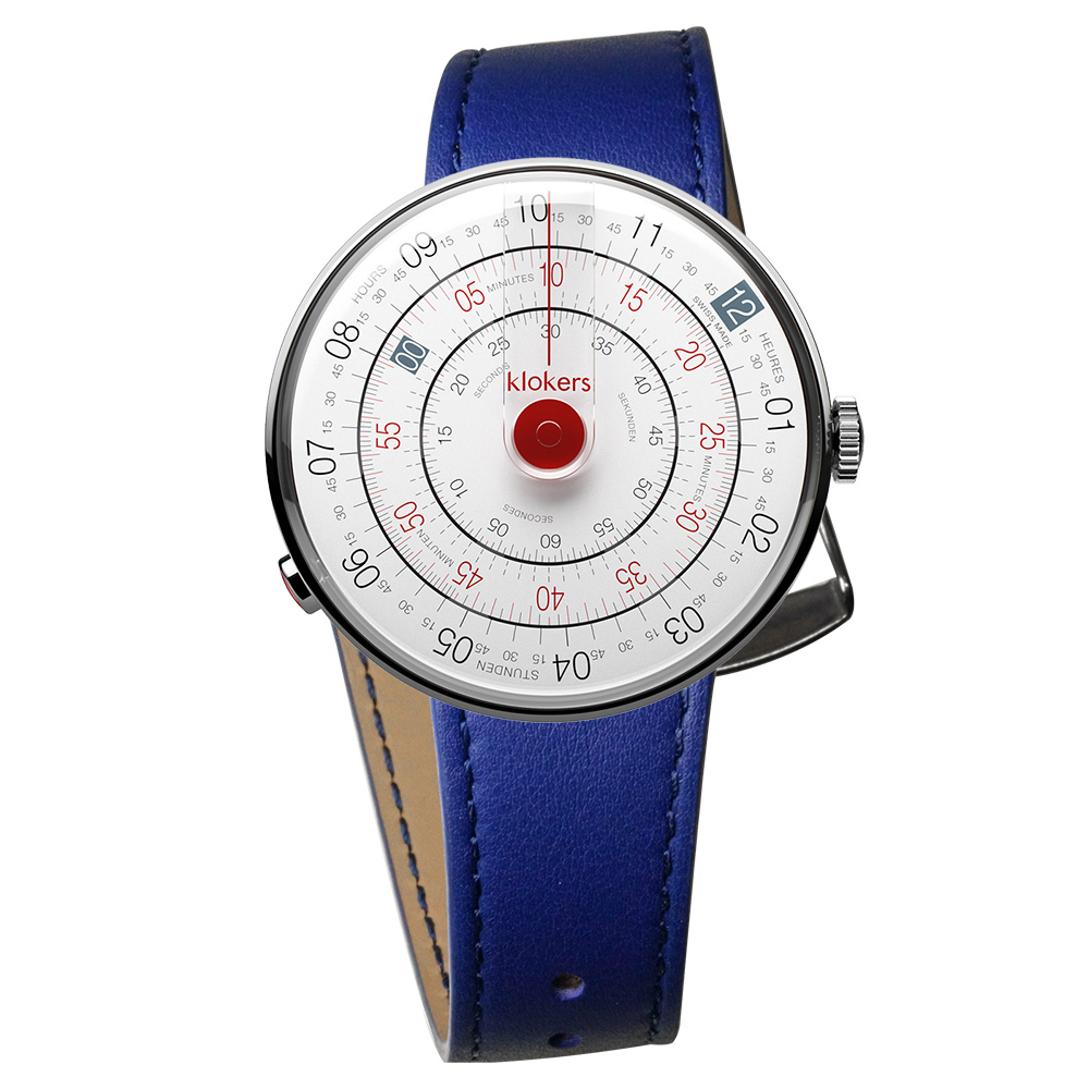 KLOK-01-D3 紅色錶頭+單圈皮革錶帶