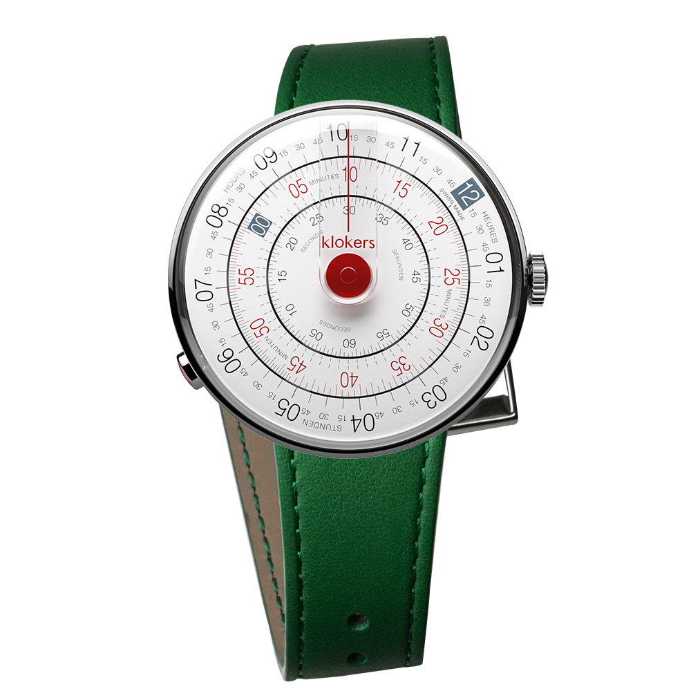 KLOK-01-D3 紅色錶頭+單圈皮革錶帶