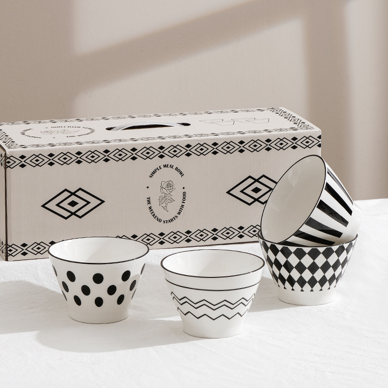 《3733》赫本風黑白陶瓷餐具禮盒組