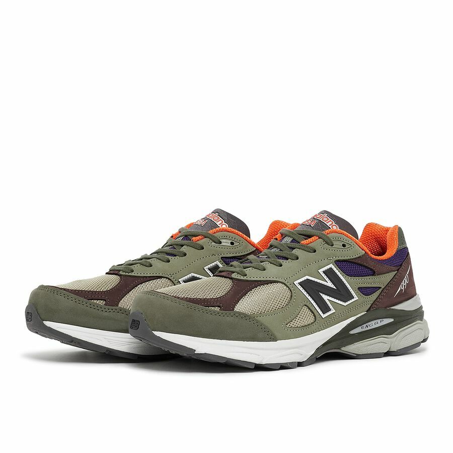 NEW BALANCE 990V3 X TEDDY SANTIS MADE IN USA OLIVE / PURPLE