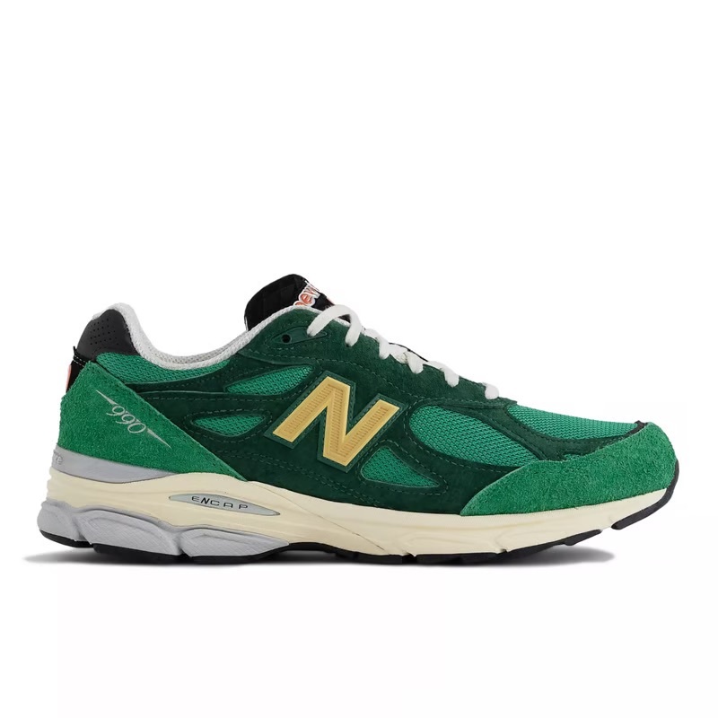 NEW BALANCE 990V3 X TEDDY SANTIS MADE IN USA GREEN / GOLD