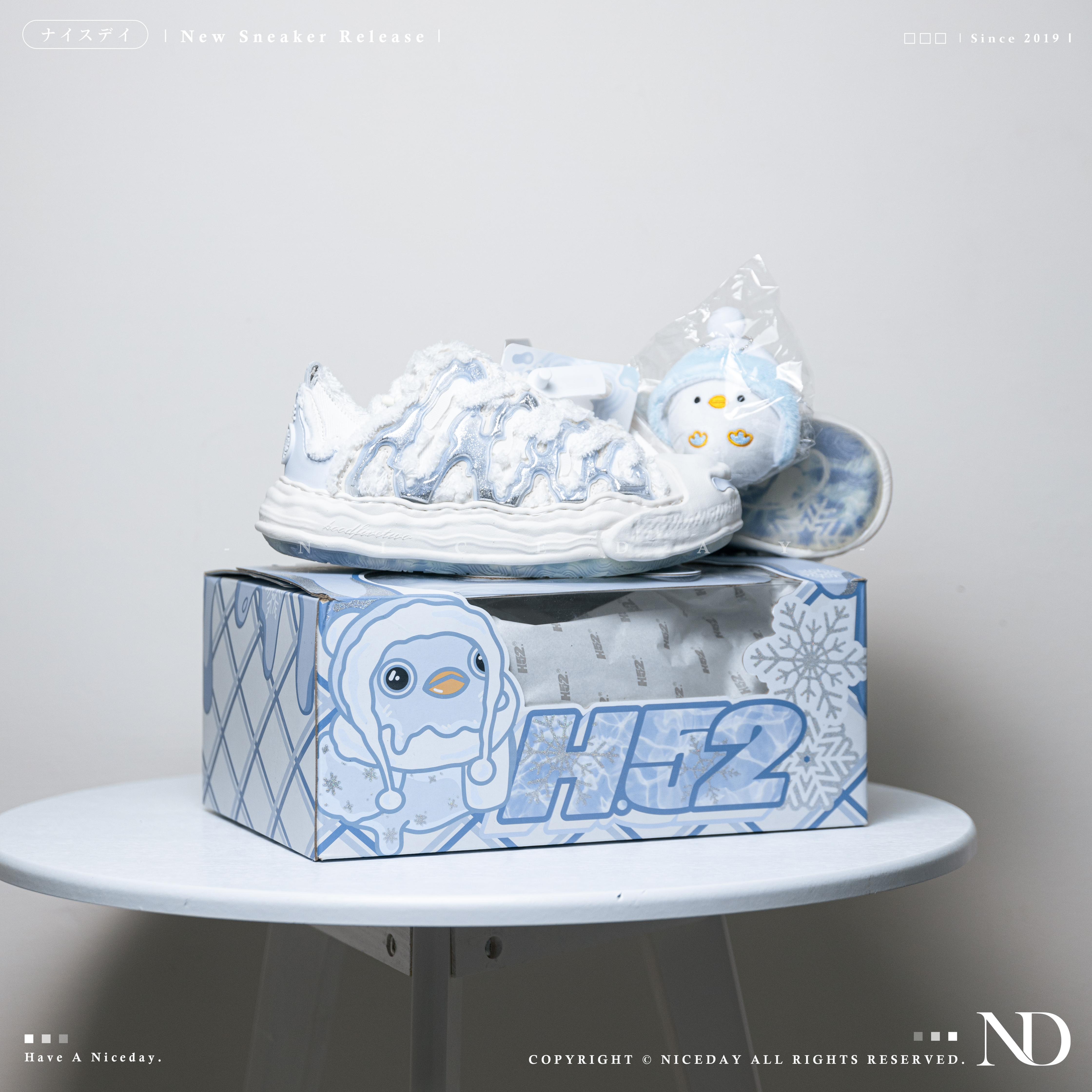 NICEDAY 調貨 H52 趙露思同款  冰雪藍 白藍 藍 開口笑 奶油鞋 解構 溶解