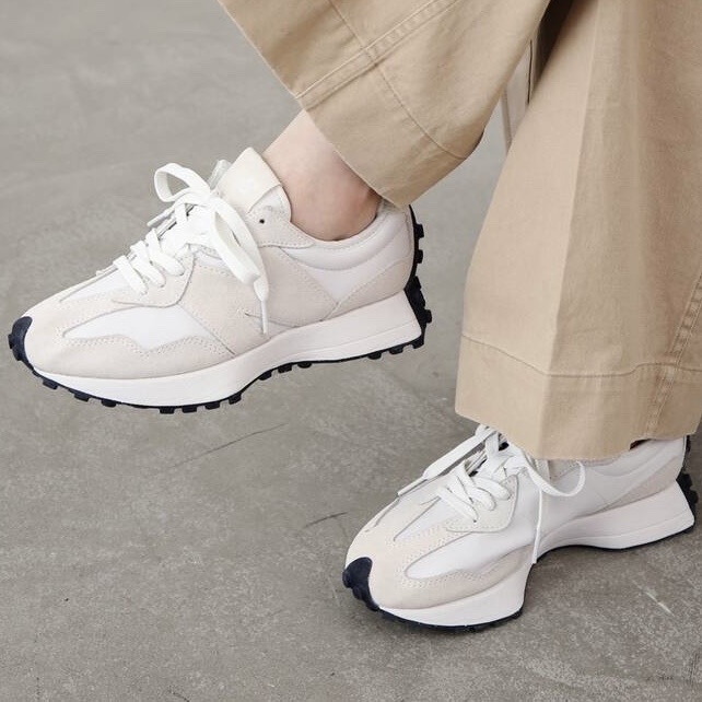 New Balance 327 杏仁牛奶 米白 麂皮 拼接 復古休閒鞋 女鞋