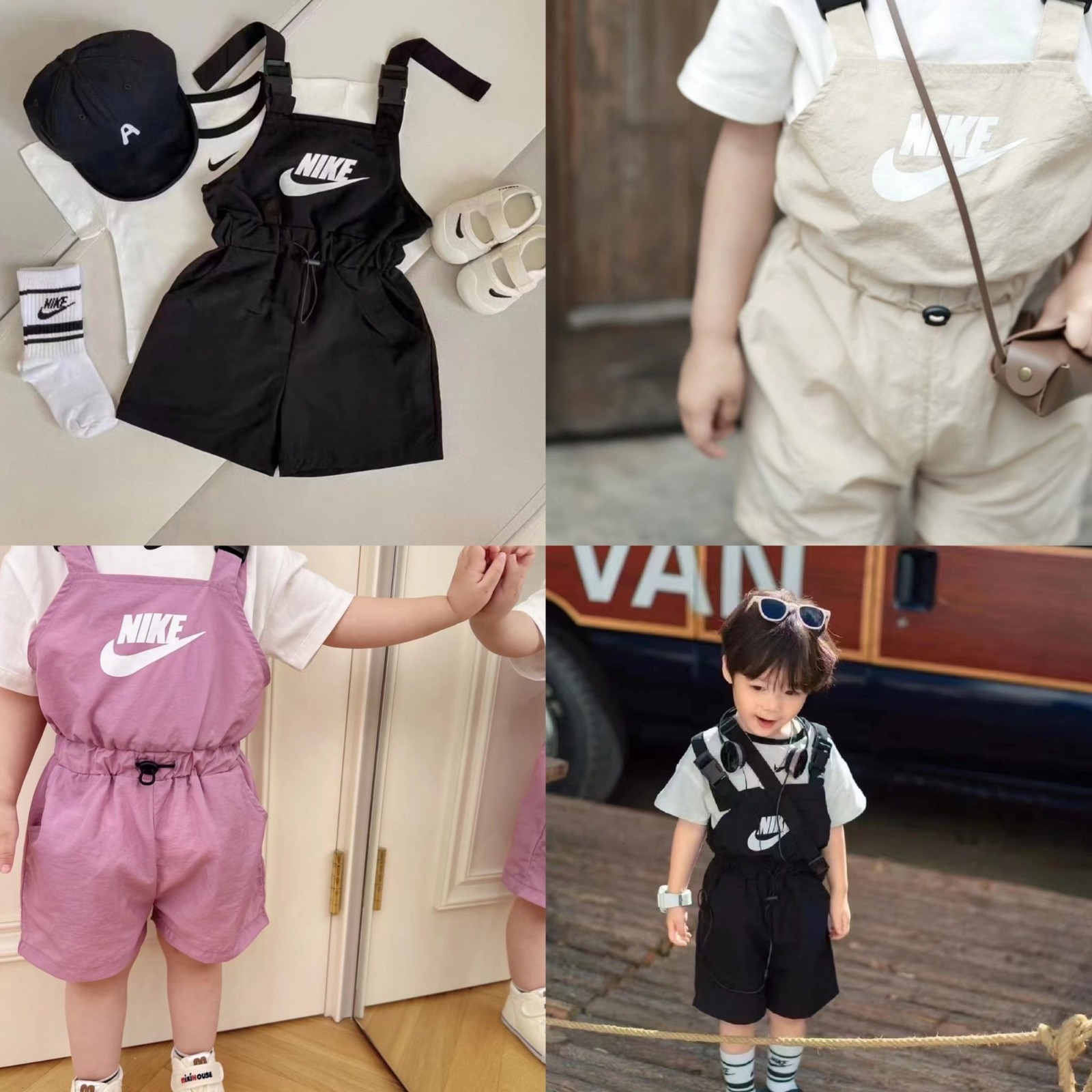 Nike  夏季工裝背帶褲套裝  (T+吊帶褲)