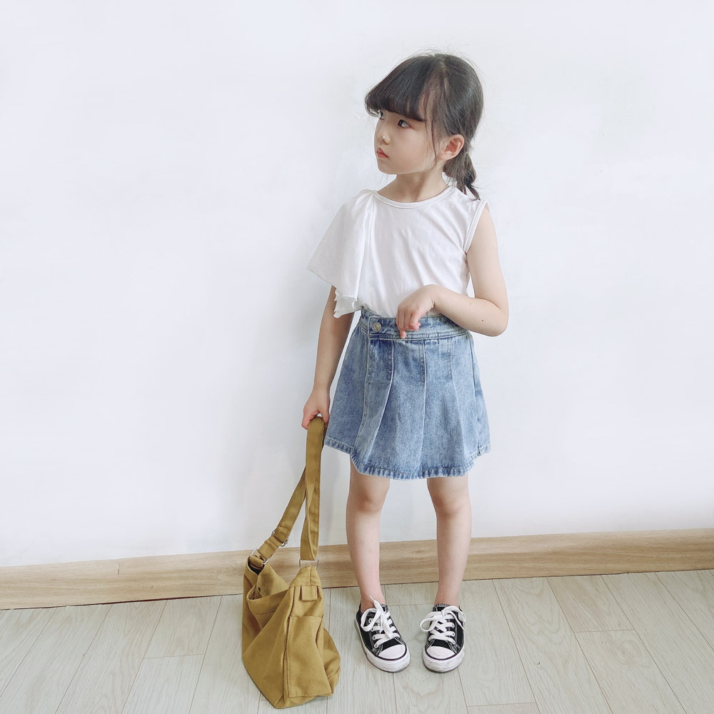 牛仔百褶短褲裙 100-150cm