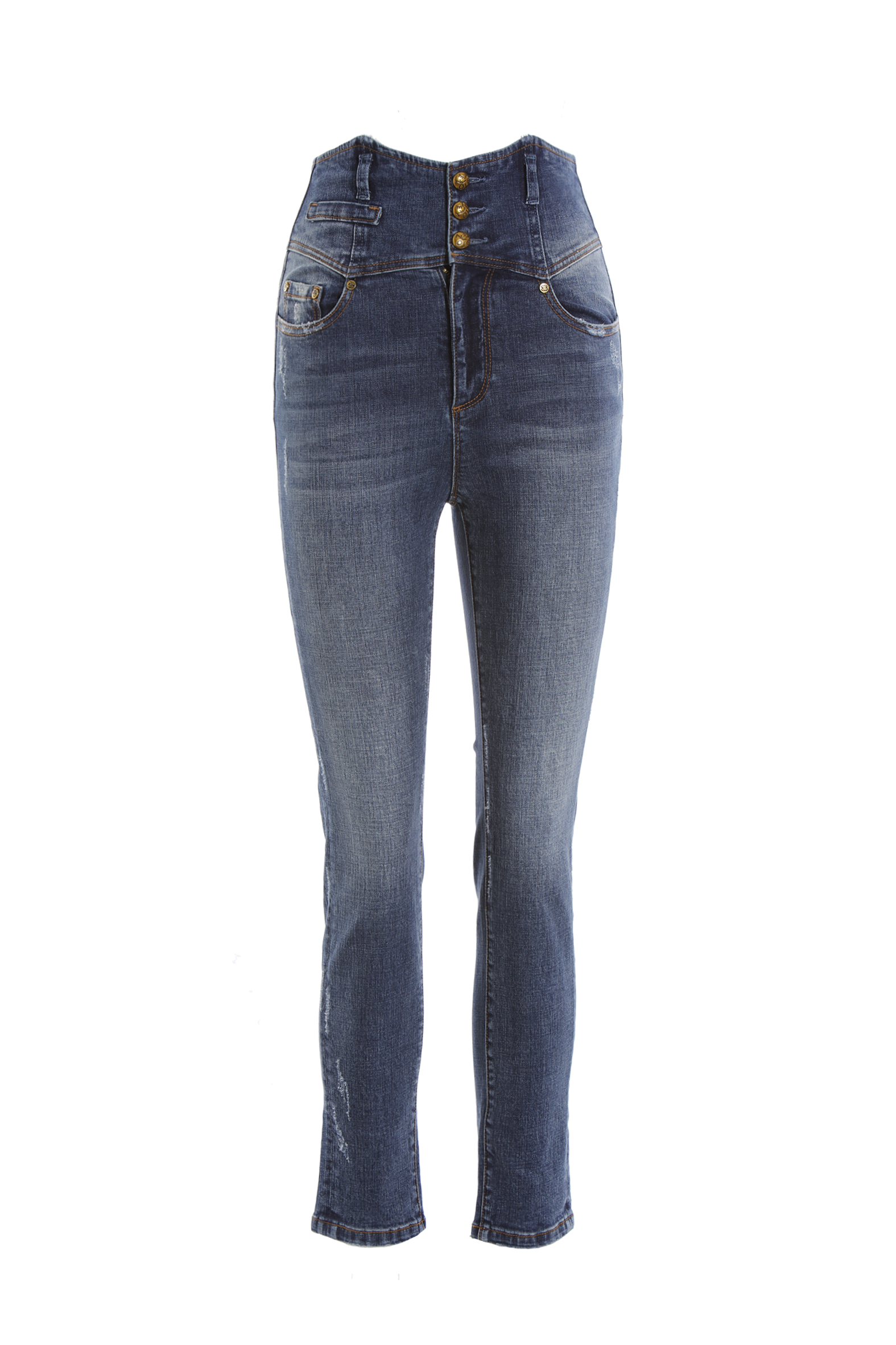 BD10331B1 新藝術花園高腰貼腿牛仔褲