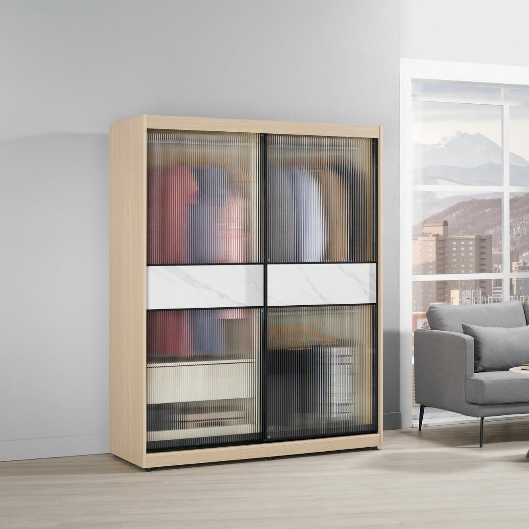 艾維斯︱5尺鋁框拉門衣櫥