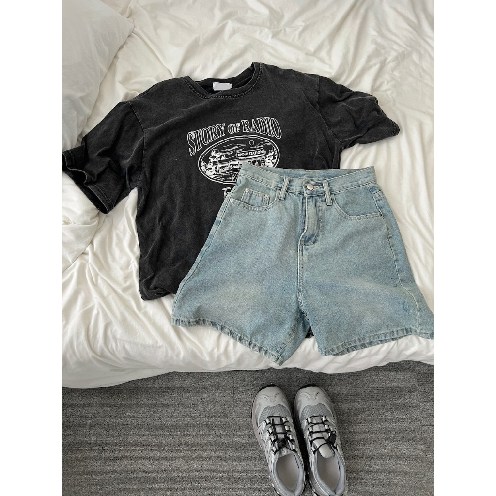 【imfine】最好看的復古刷色英文字棉T #9329