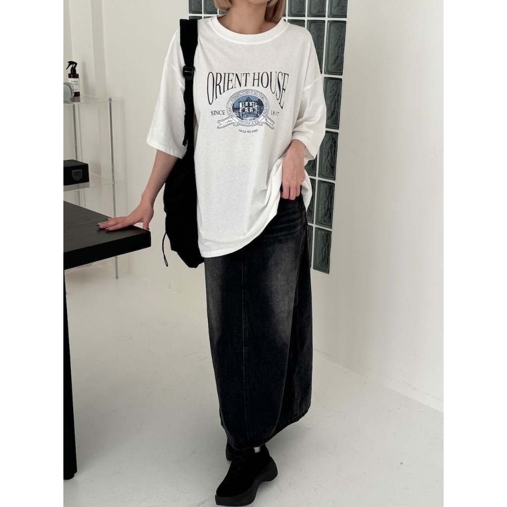 【imfine】葡萄酒莊園印花 水洗棉寬版T #9307