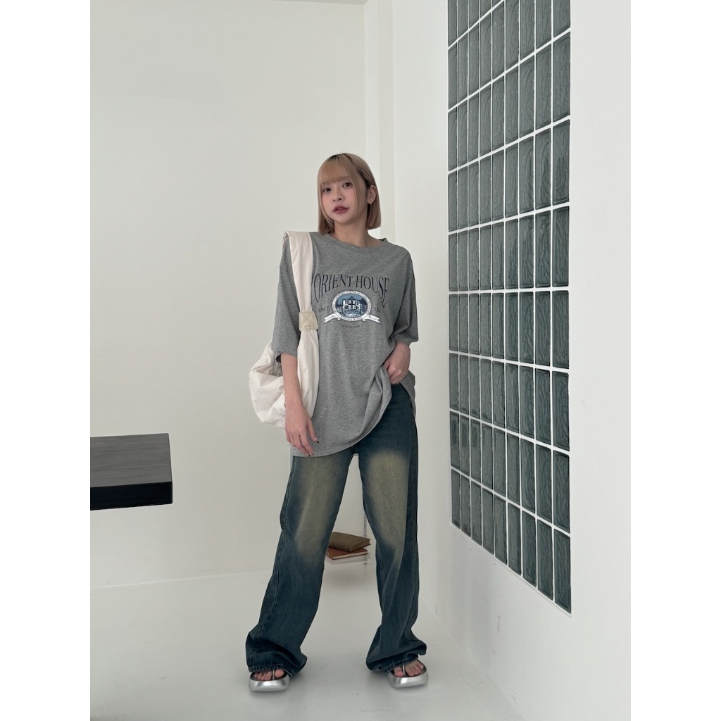 【imfine】葡萄酒莊園印花 水洗棉寬版T #9307