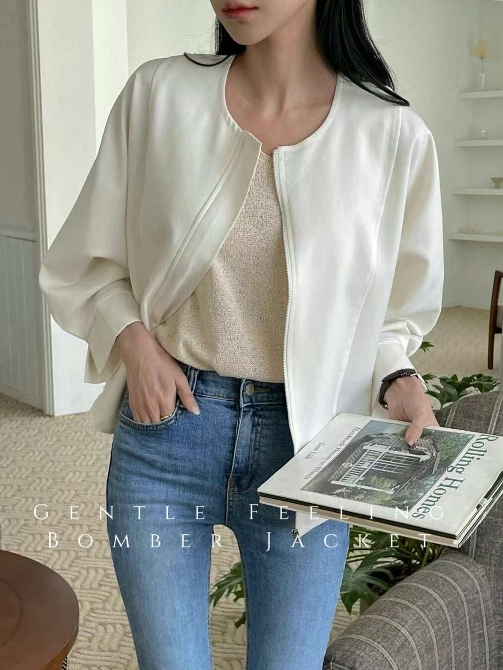 JK#14300🤎高級溫柔版Bomber Jacket