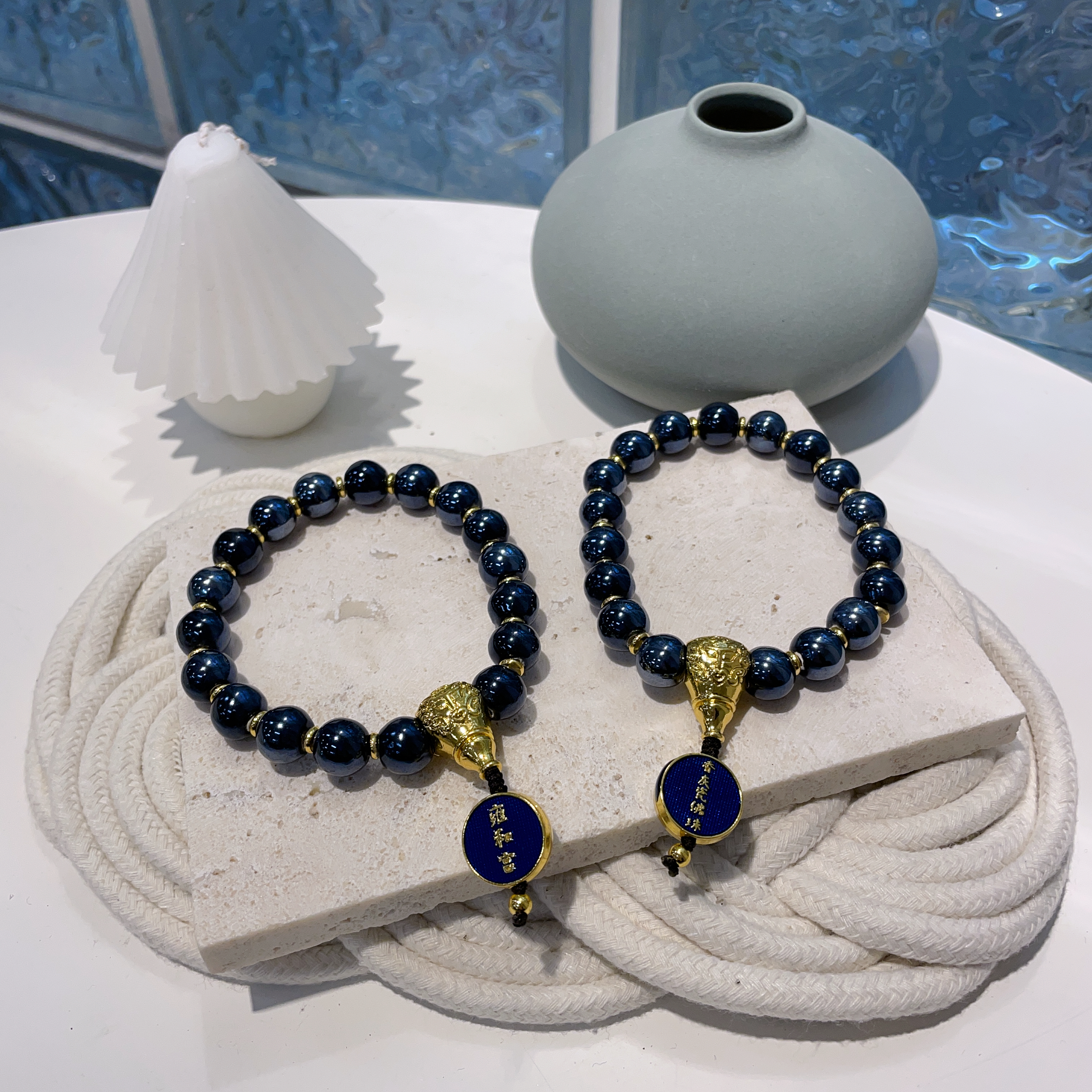 雍和宮香灰瓷手串(藍色)