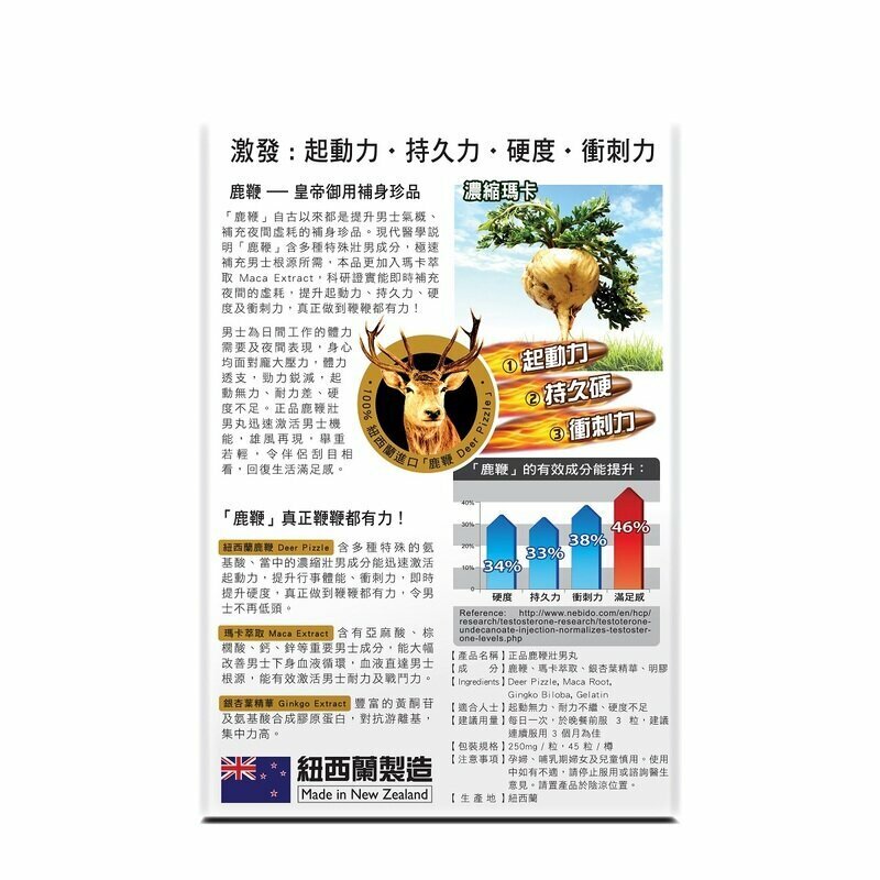 Herbstandard正品藥業 - 正品鹿鞭壯男丸  45粒