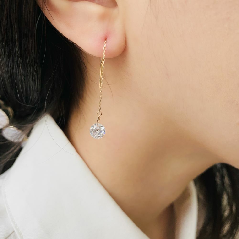 【me.luxe】K10鋯石太陽耳環