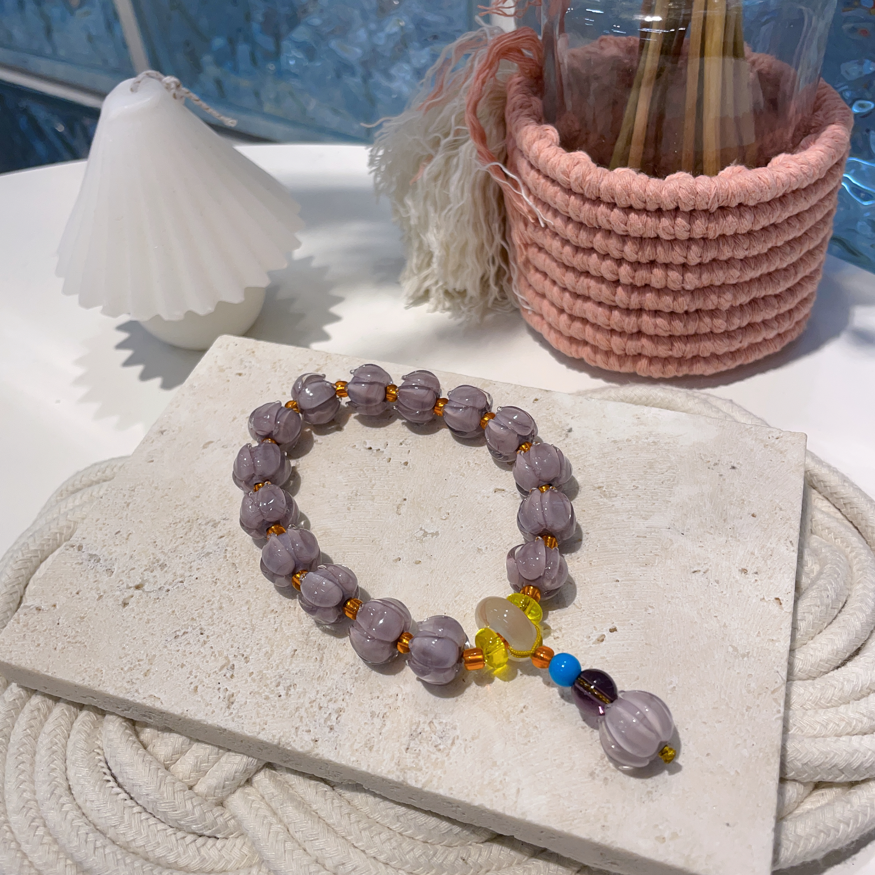 暮山紫蓮花珠琉璃手串