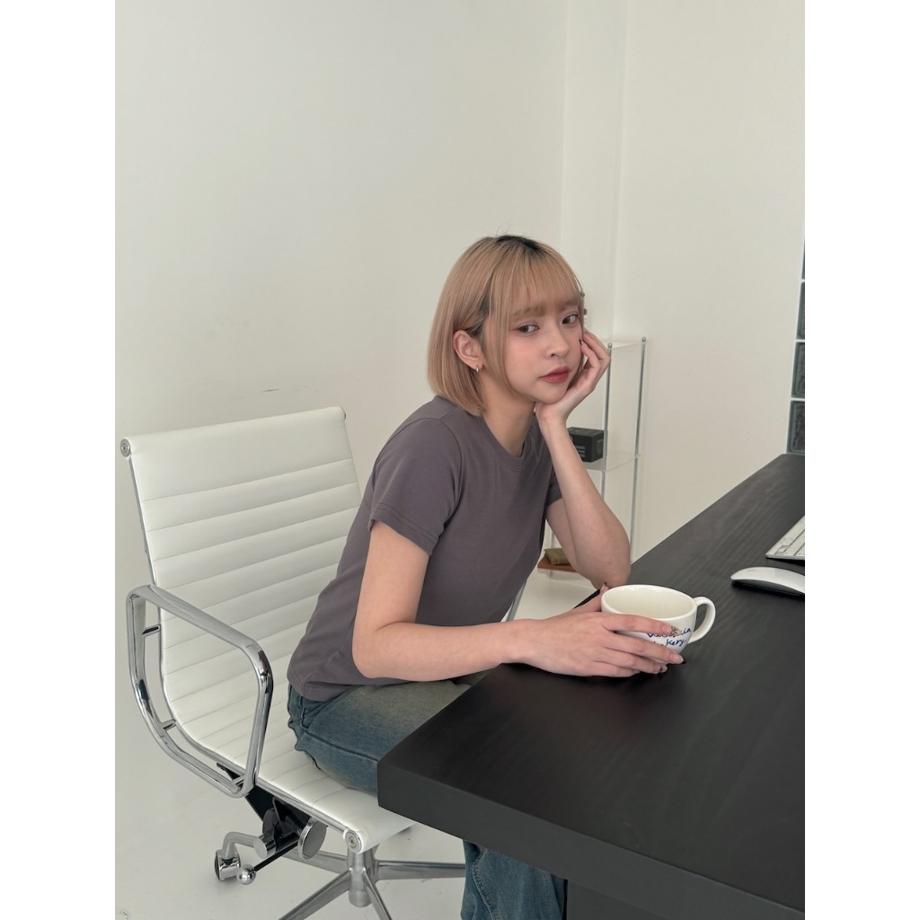 【imfine】屬於春日女孩的包色款 舒適棉短袖T #1930