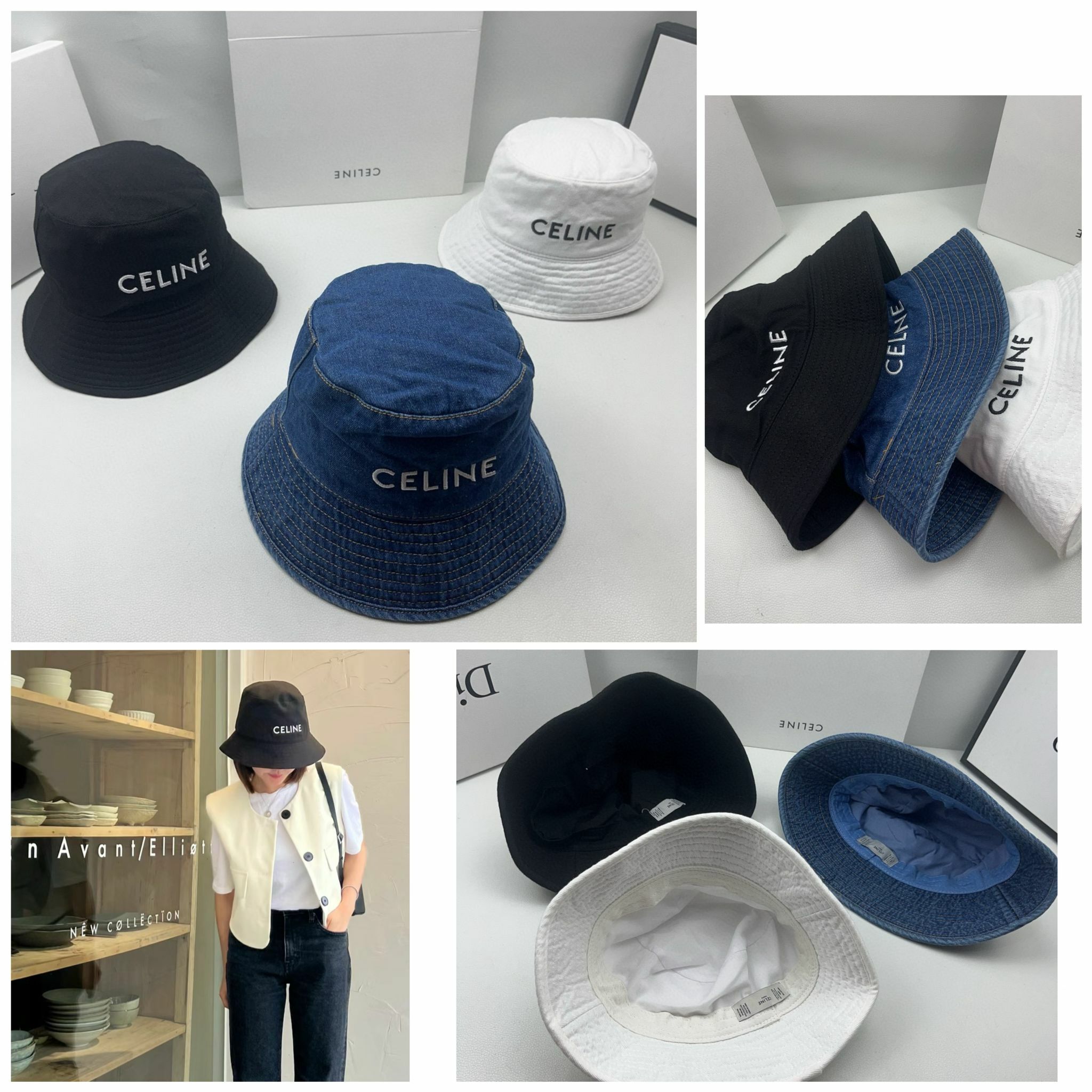 C*eline字眼牛仔布漁夫帽-2400323