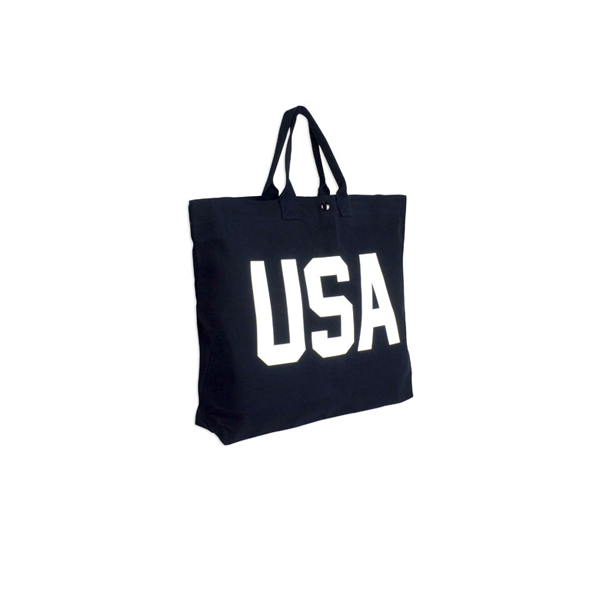 厚磅帆布托特袋∣美式字母系列 深藍色短把USA∣ALPHABETHOME