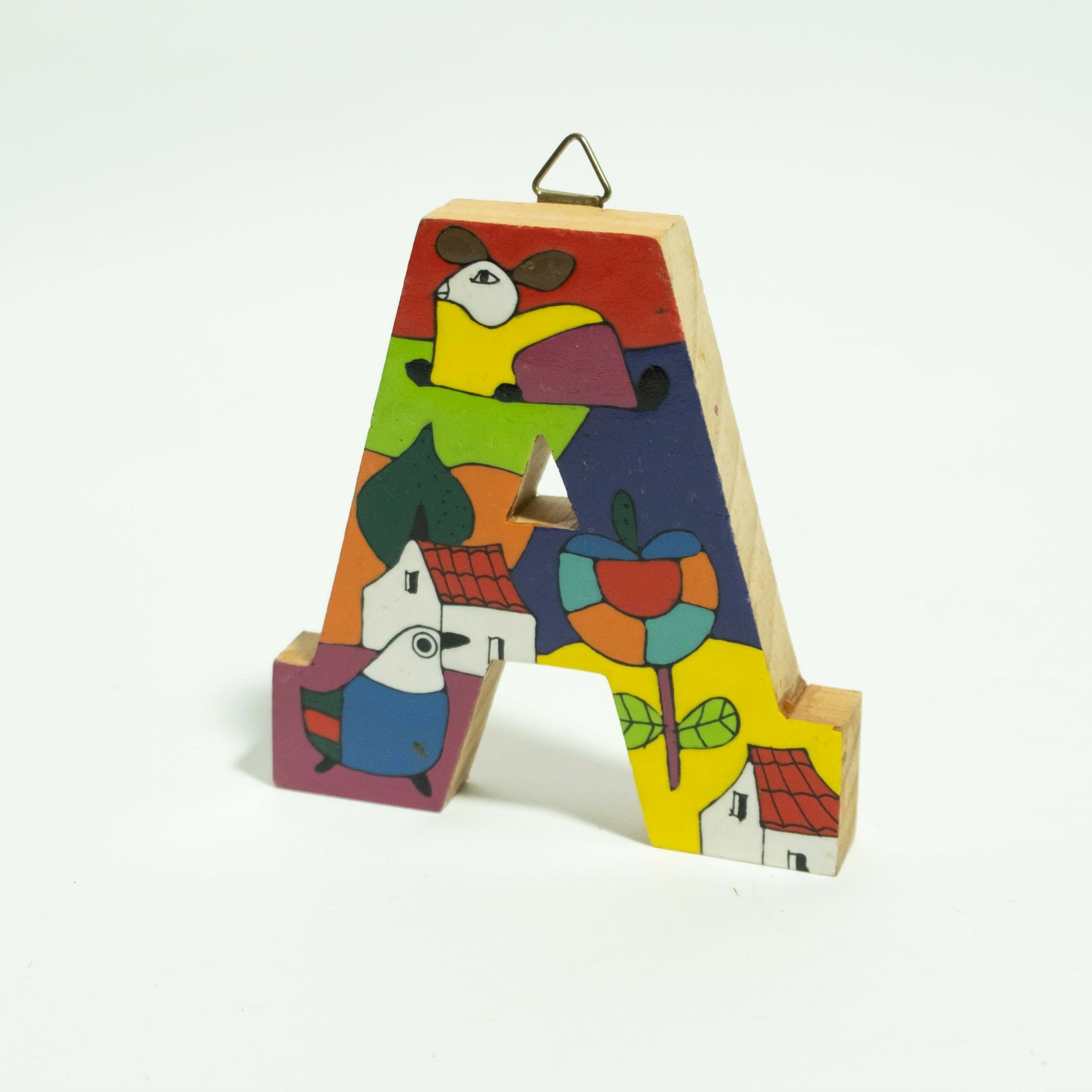 彩繪木雕｜手刻字母 A｜薩爾瓦多