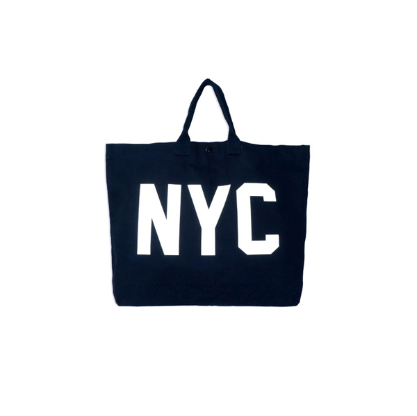 厚磅帆布托特袋∣美式字母系列 深藍色短把NYC∣ALPHABETHOME