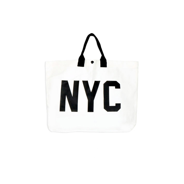 厚磅帆布托特袋∣美式字母系列 白色短把NYC∣ALPHABETHOME